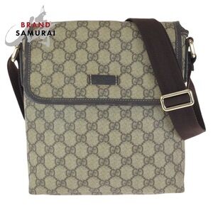 GUCCI beige brown shoulder bag messenger GG Supreme canvas leather